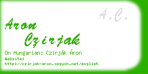aron czirjak business card